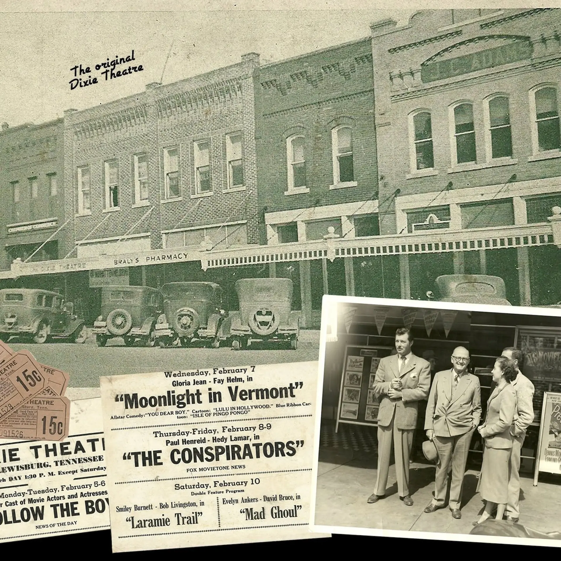 The historic Dixie Theatre in Lewisburg, Marshall County