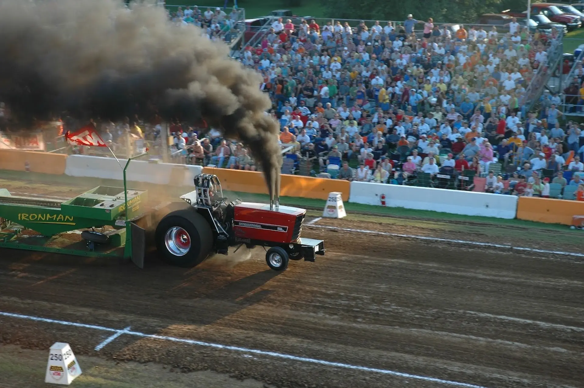 Truck and tractor pull action at the Lions Super Pull of the South in Chapel Hill